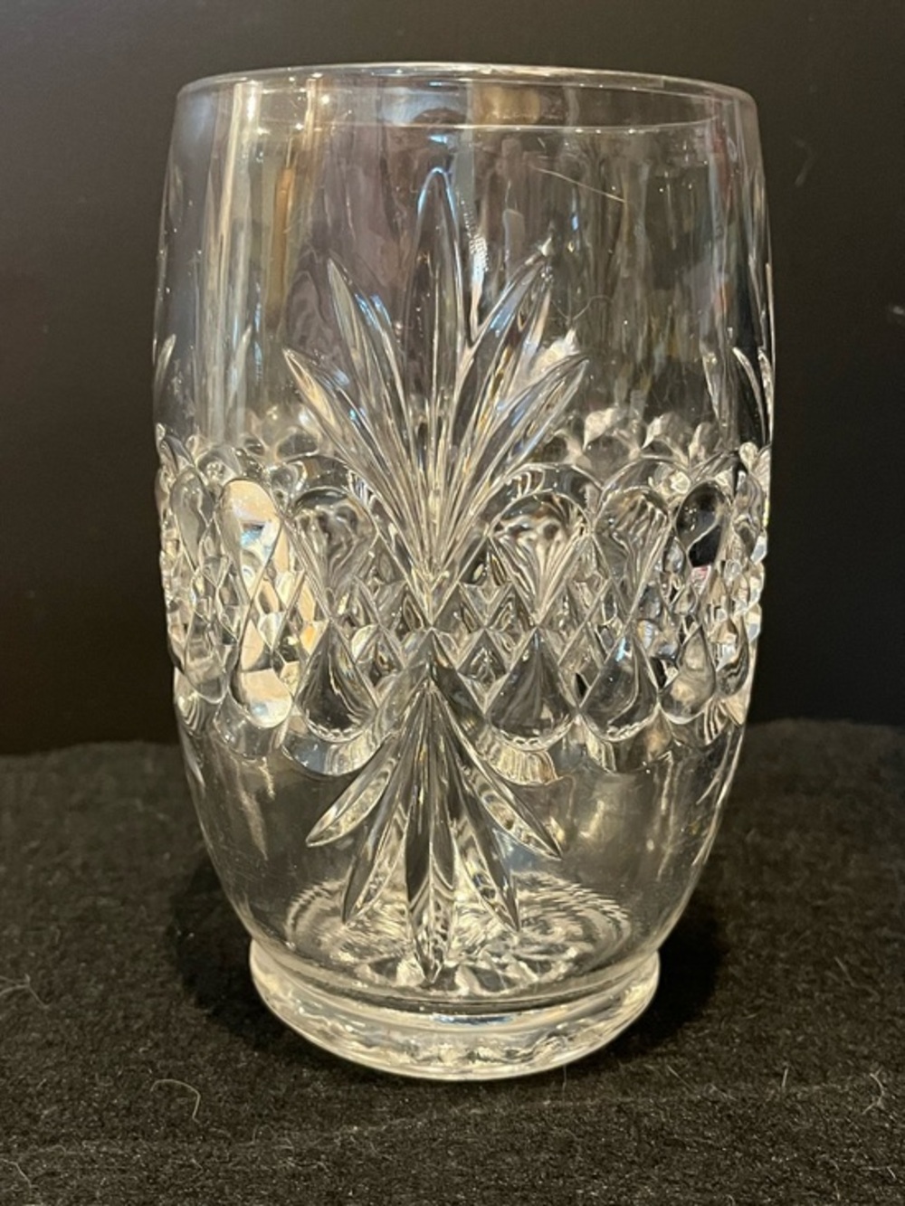 Vintage pressed cut glass vase